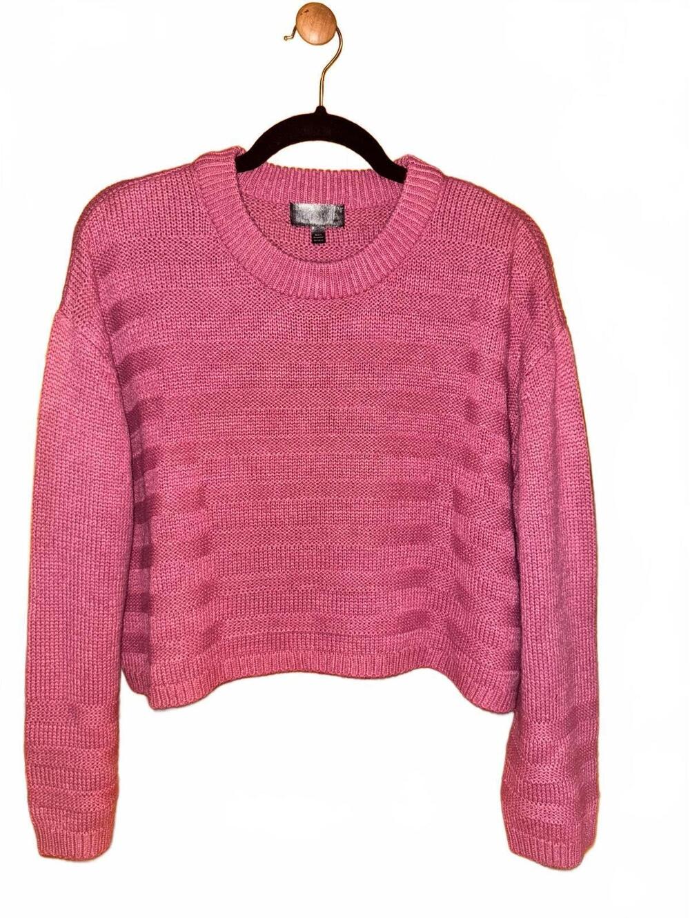 Topshop Purple Cropped Knit Sweater